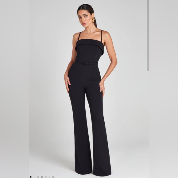 Nadine Merabi Sabrina Black Jumpsuit NWT US12 - Picture 3 of 9